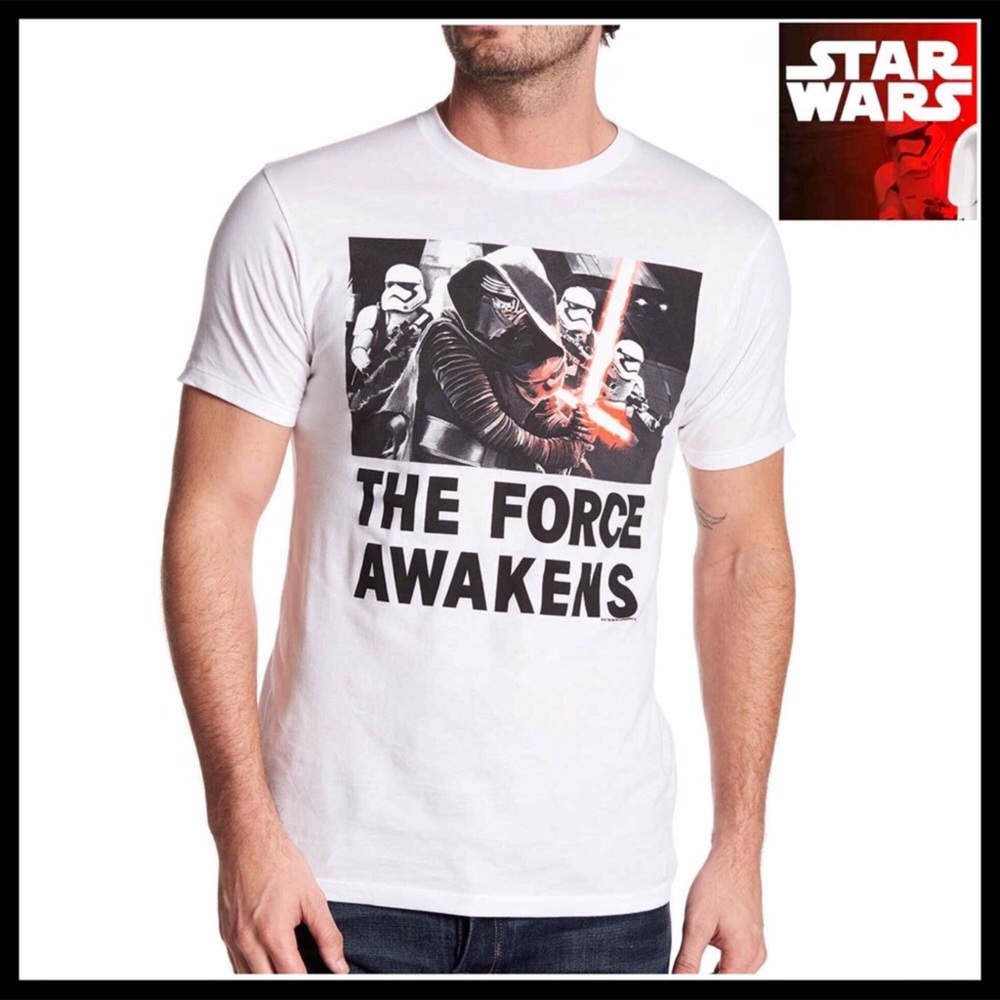STAR WARS 100% WHITE COTTON SHORT SLEEVE TEE T-SHIRT GRAPHIC KNIT TOP A2C